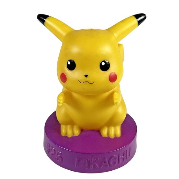 Nintendo Pokemon Vtg 2000 Tumbler Cups #25 Pikachu Yellow Purple TOP ONLY - RARE - Picture 1 of 12